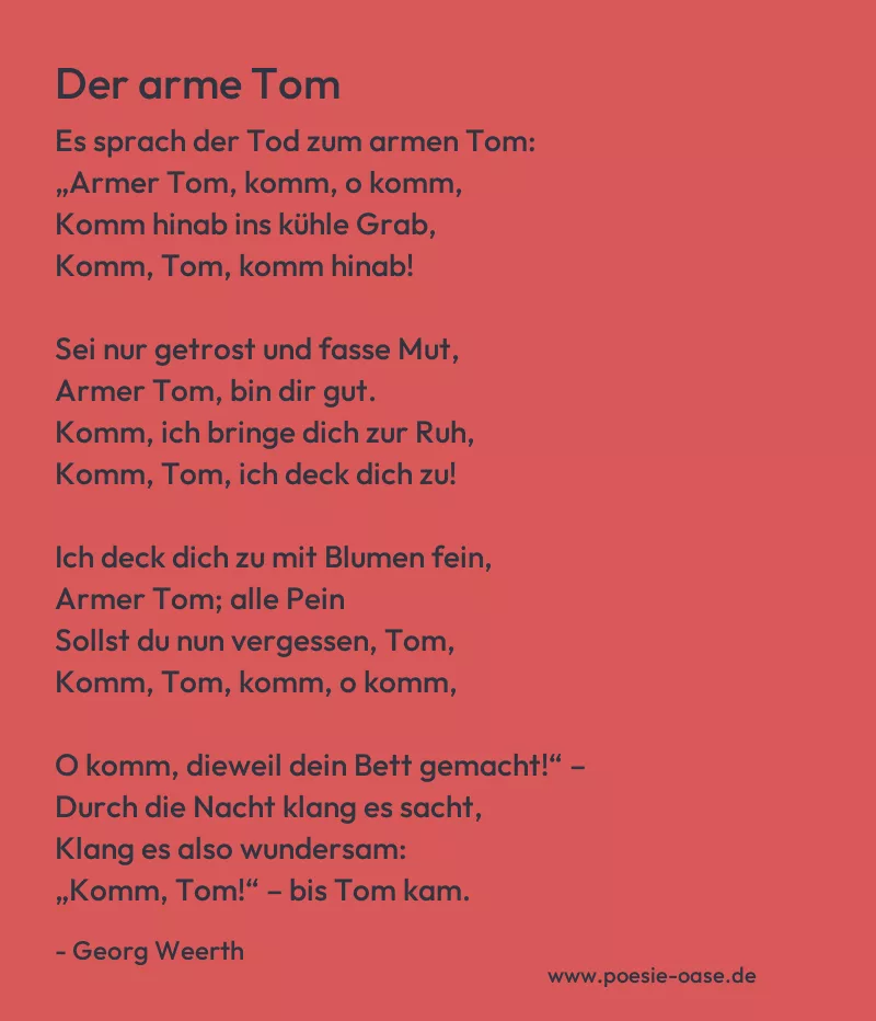 Gedicht: Der arme Tom von Georg Weerth