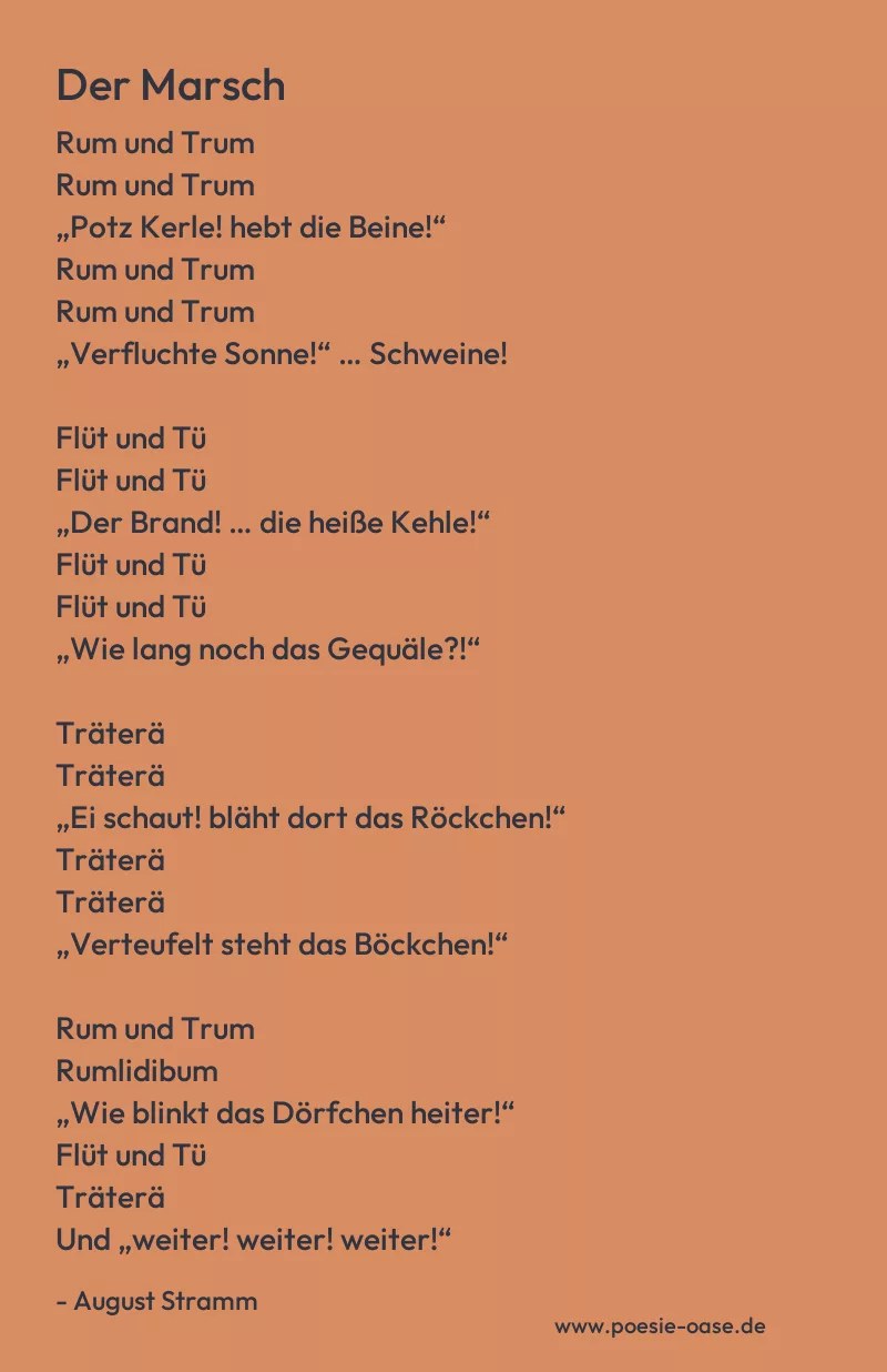 Gedicht: Der Marsch von August Stramm