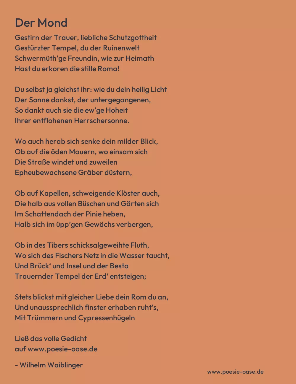 Gedicht: Der Mond von Wilhelm Waiblinger