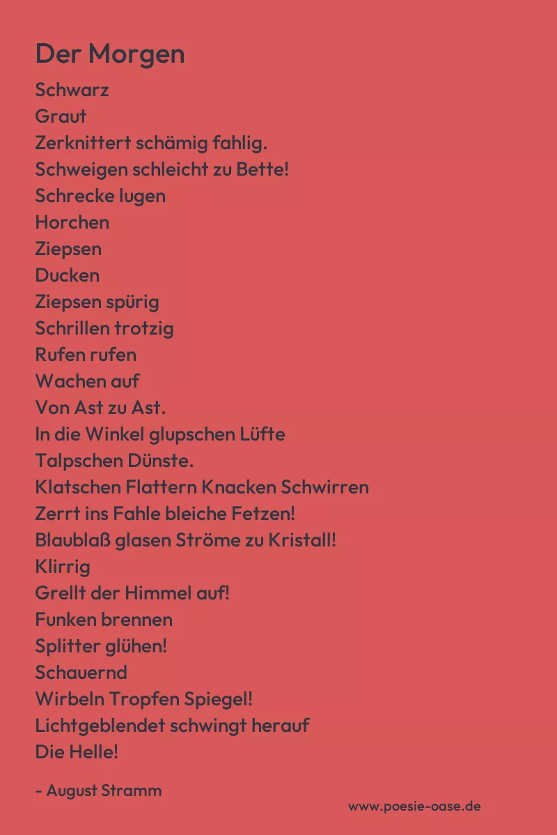 Gedicht: Der Morgen von August Stramm
