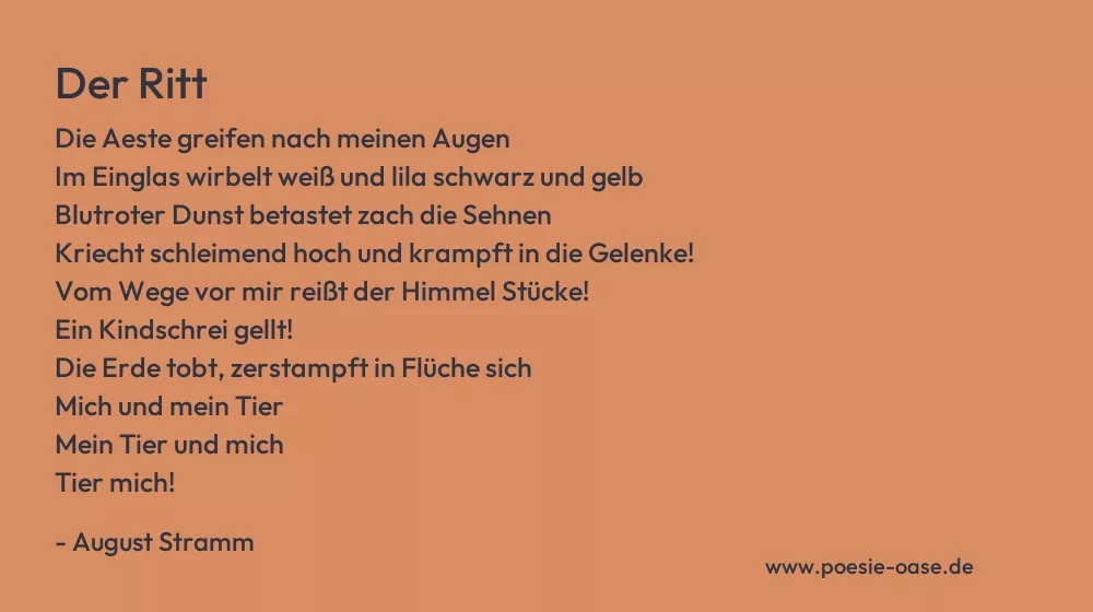 Gedicht: Der Ritt von August Stramm