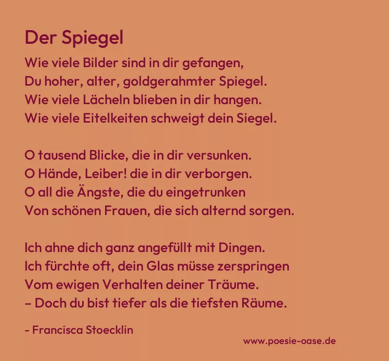 Gedicht: Der Spiegel von Francisca Stoecklin
