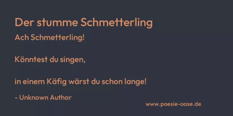 Der stumme Schmetterling