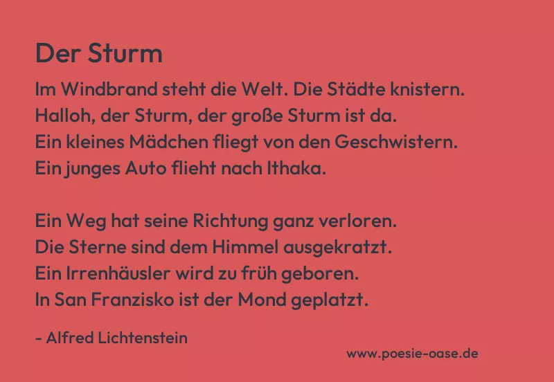 Gedicht: Der Sturm von Alfred Lichtenstein