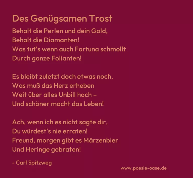 Des Genügsamen Trost