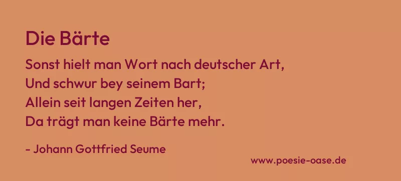 Gedicht: Die Bärte von Johann Gottfried Seume