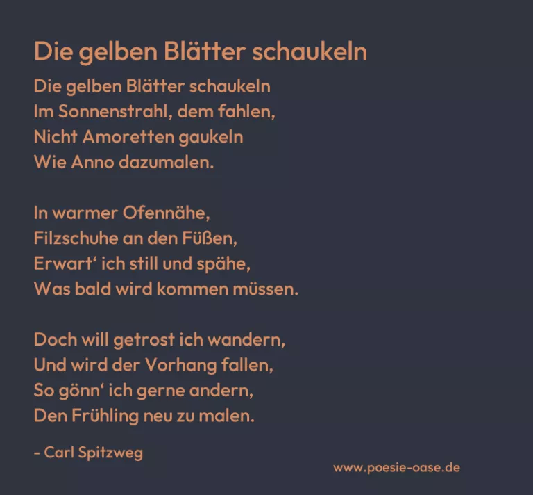Die gelben Blätter schaukeln