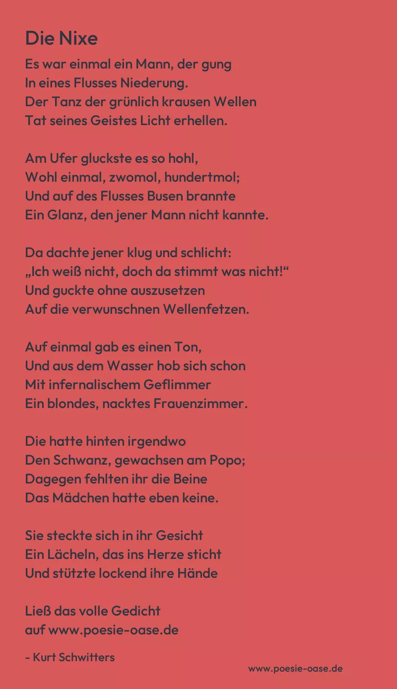 Gedicht: Die Nixe von Kurt Schwitters