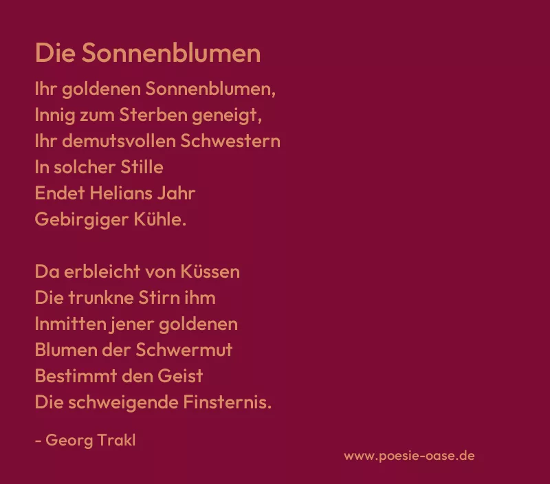 Gedicht: Die Sonnenblumen von Georg Trakl