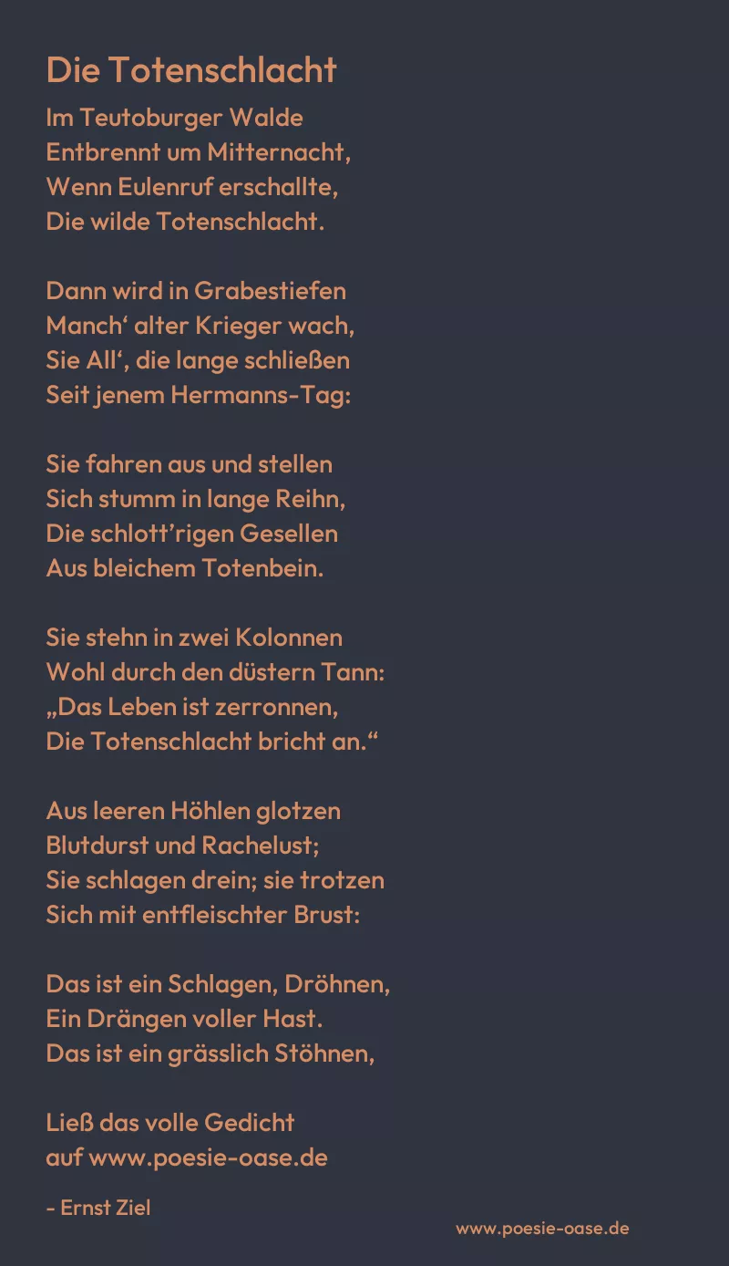 Gedicht: Die Totenschlacht von Ernst Ziel