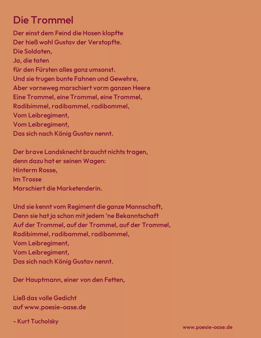 Gedicht: Die Trommel von Kurt Tucholsky