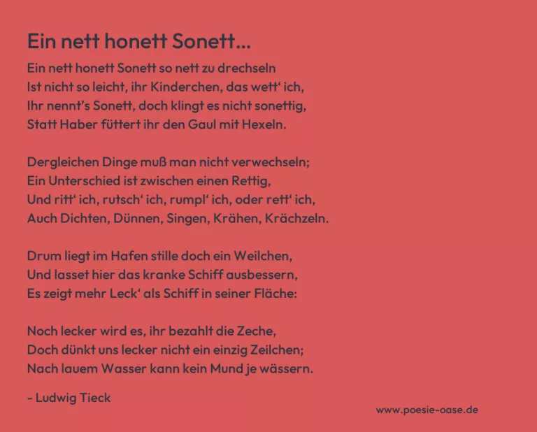 Ein nett honett Sonett…