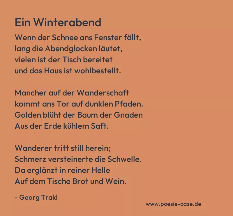Gedicht: Ein Winterabend von Georg Trakl