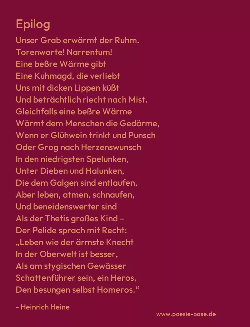 Gedicht: Epilog von Heinrich Heine