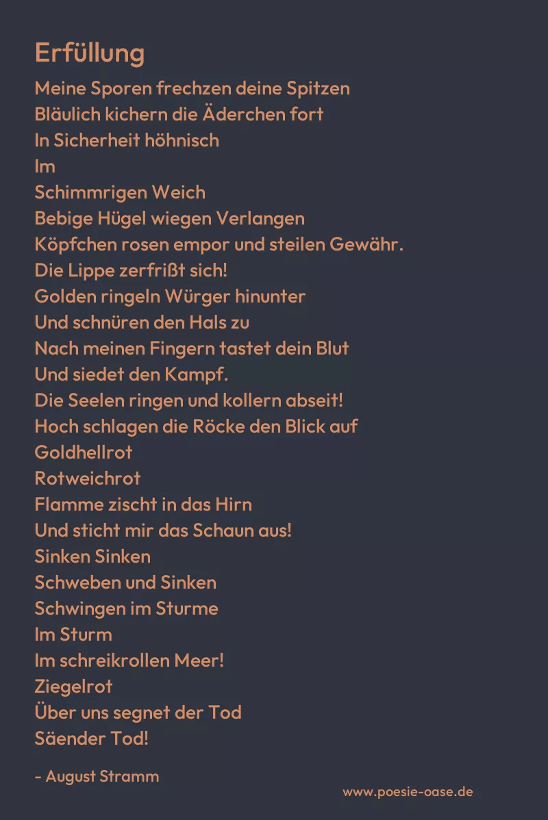 Gedicht: Erfüllung von August Stramm