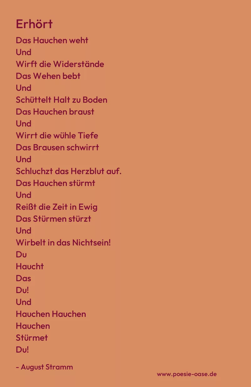 Gedicht: Erhört von August Stramm