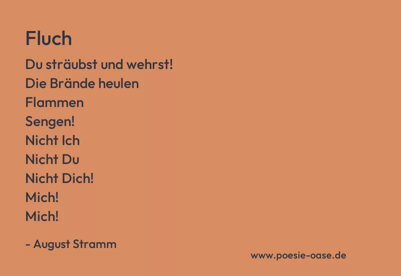 Gedicht: Fluch von August Stramm