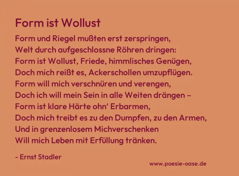 Form ist Wollust