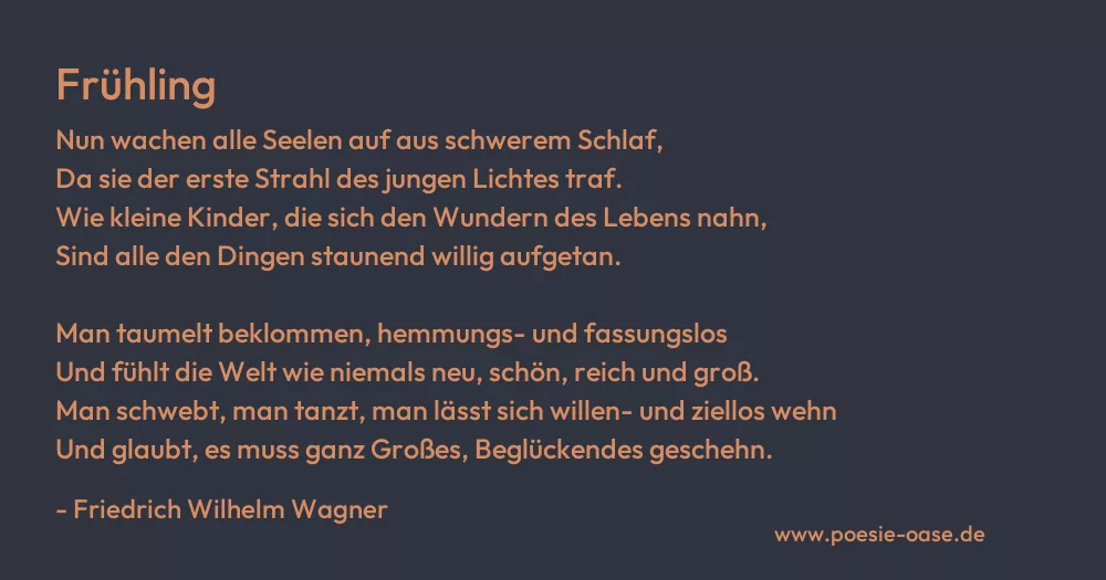 Gedicht: Frühling von Friedrich Wilhelm Wagner