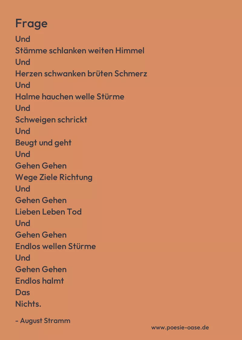 Gedicht: Frage von August Stramm