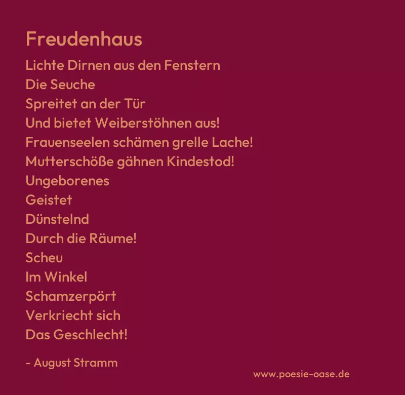 Gedicht: Freudenhaus von August Stramm