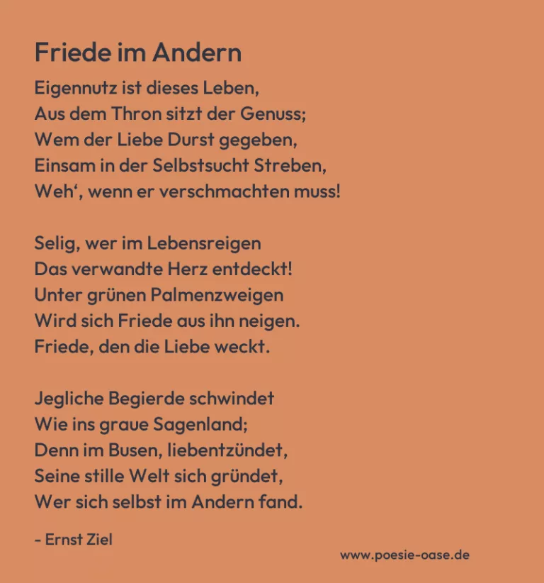 Friede im Andern