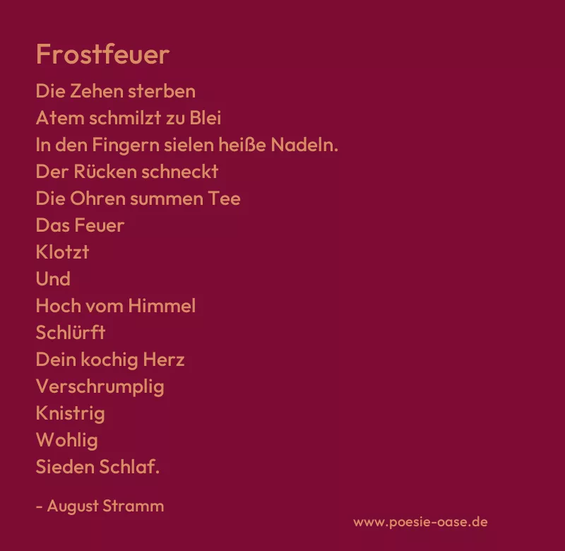 Gedicht: Frostfeuer von August Stramm