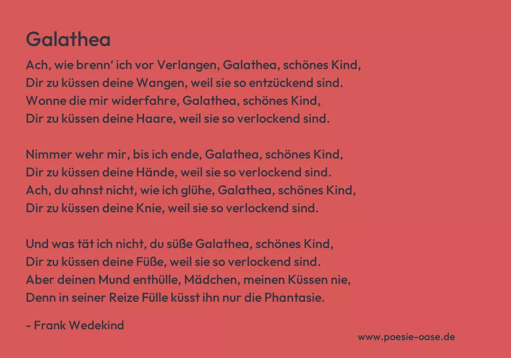 Gedicht: Galathea von Frank Wedekind