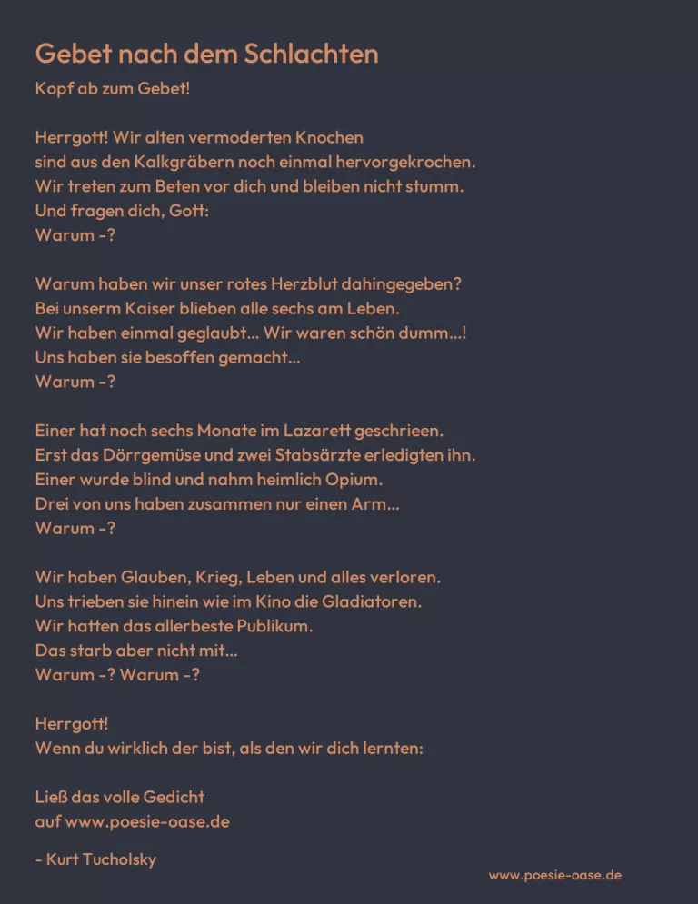 Gebet nach dem Schlachten
