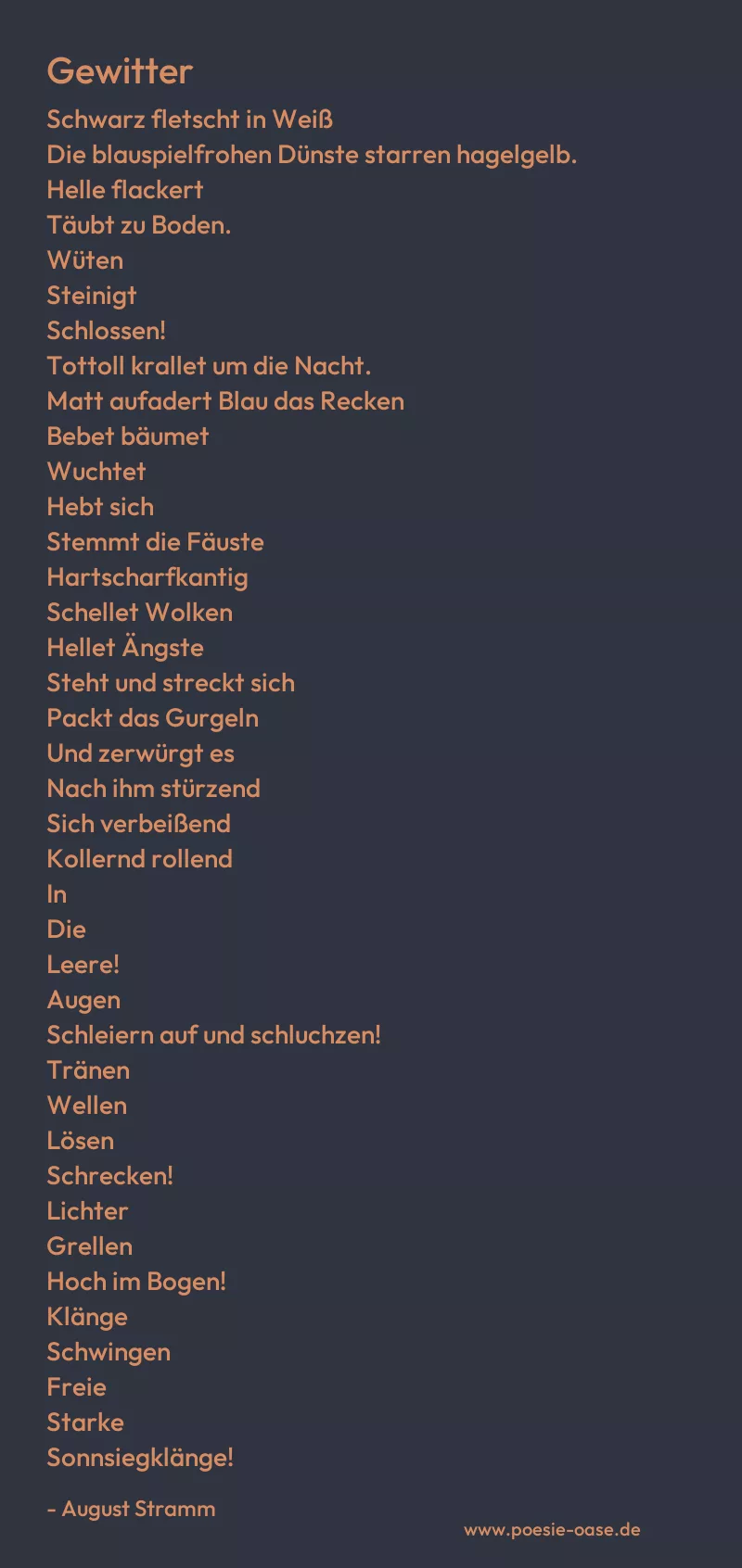 Gedicht: Gewitter von August Stramm