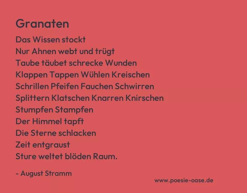 Gedicht: Granaten von August Stramm