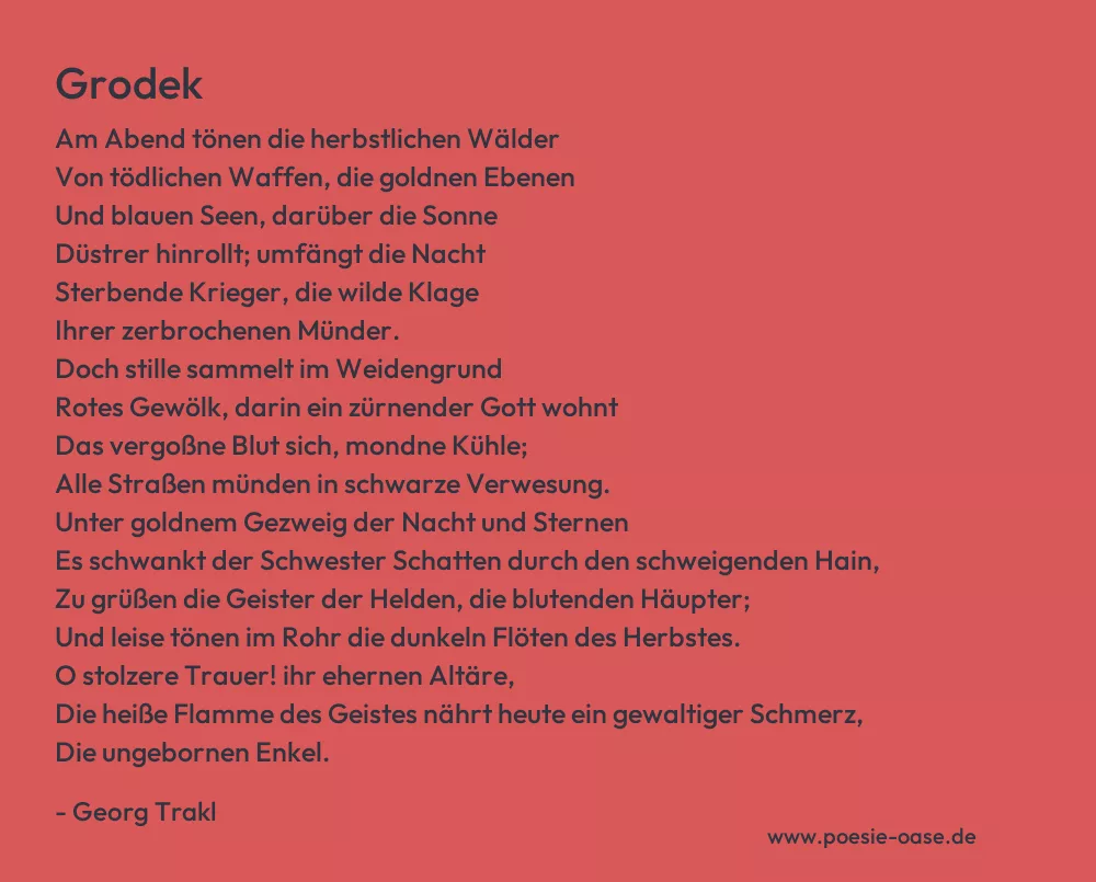 Gedicht: Grodek von Georg Trakl