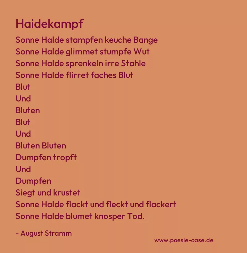 Gedicht: Haidekampf von August Stramm