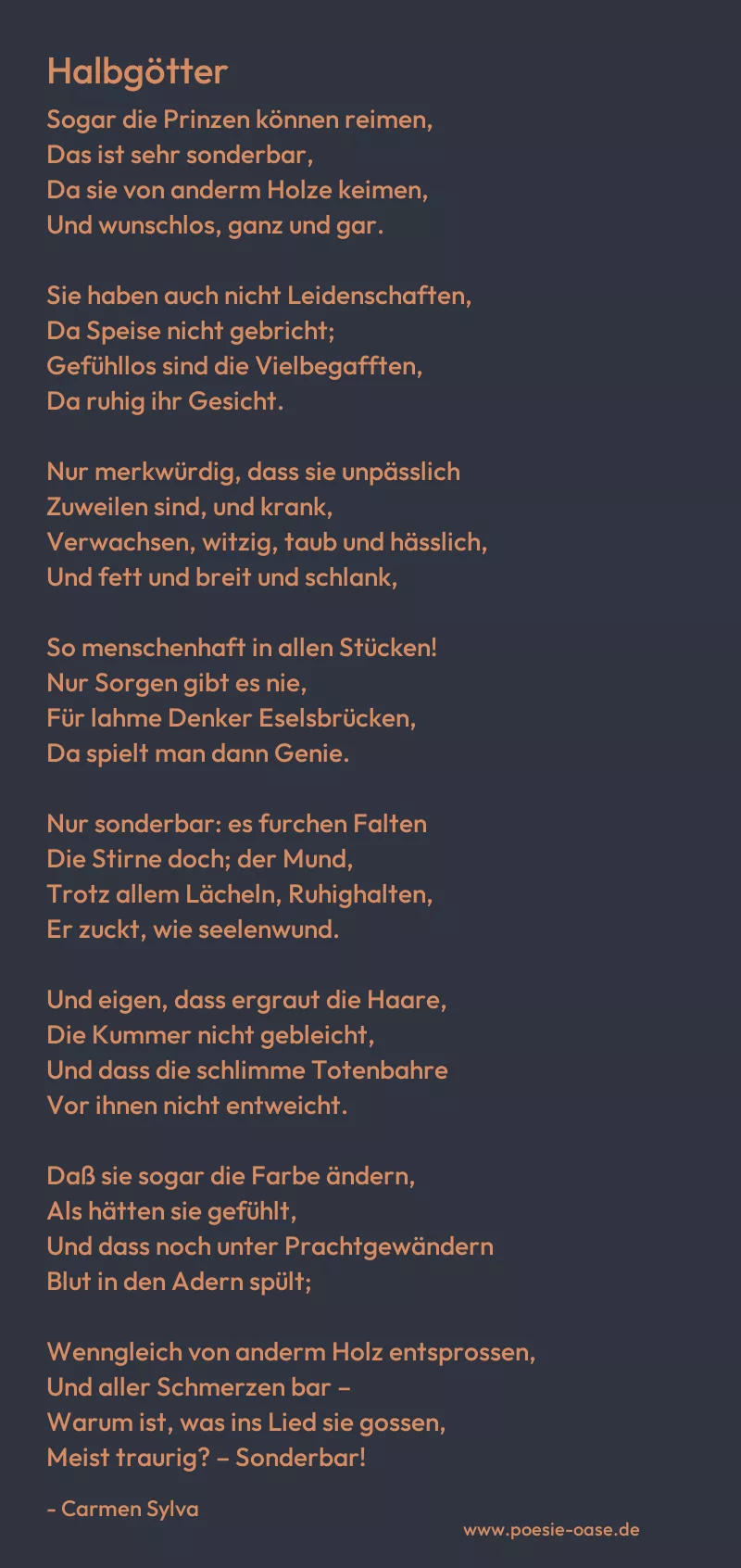 Gedicht: Halbgötter von Carmen Sylva