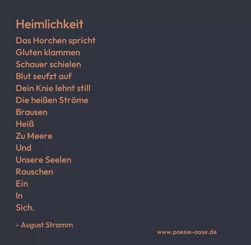 Gedicht: Heimlichkeit von August Stramm