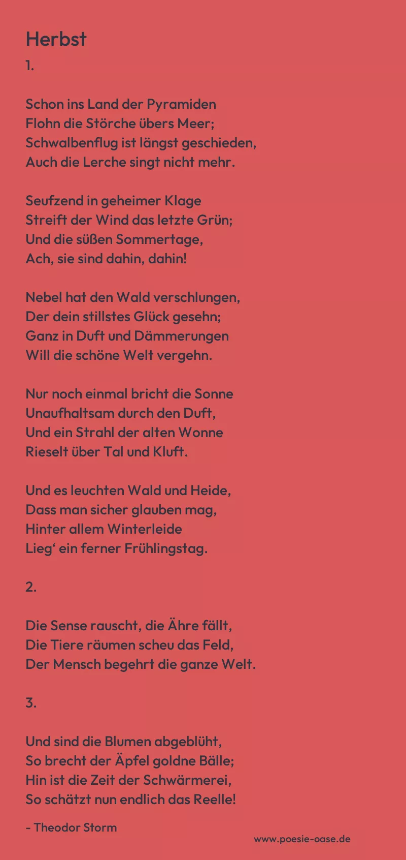 Gedicht: Herbst von Theodor Storm