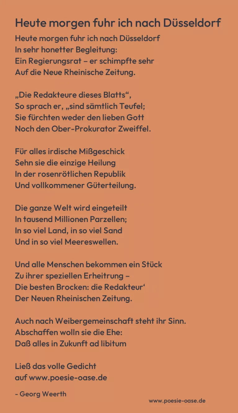 Heute morgen fuhr ich nach Düsseldorf