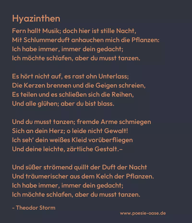Gedicht: Hyazinthen von Theodor Storm