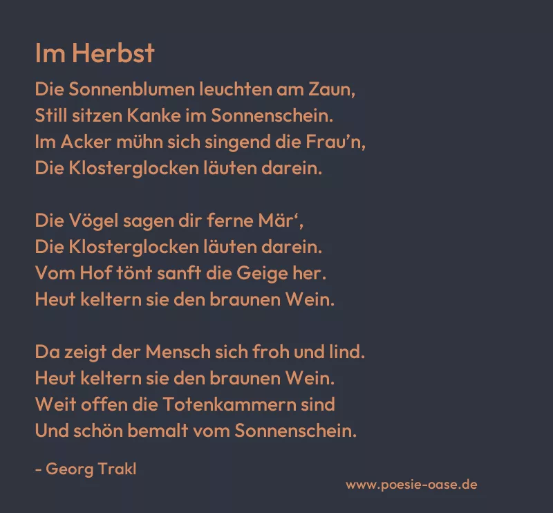 Gedicht: Im Herbst von Georg Trakl