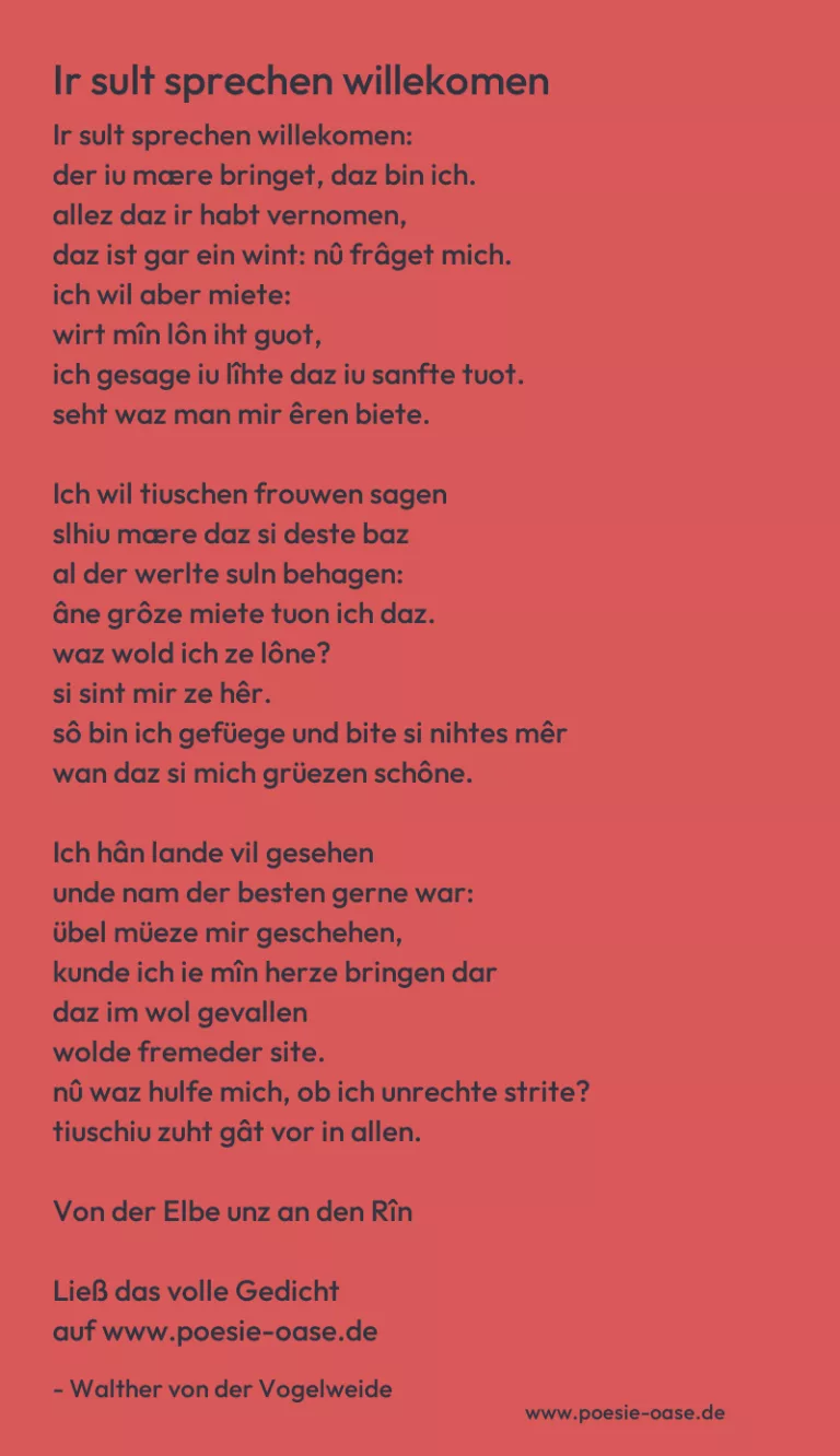 Ir sult sprechen willekomen