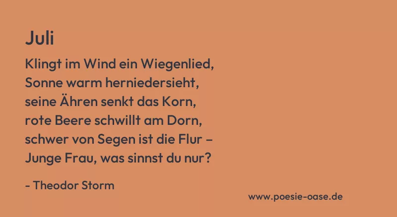 Gedicht: Juli von Theodor Storm