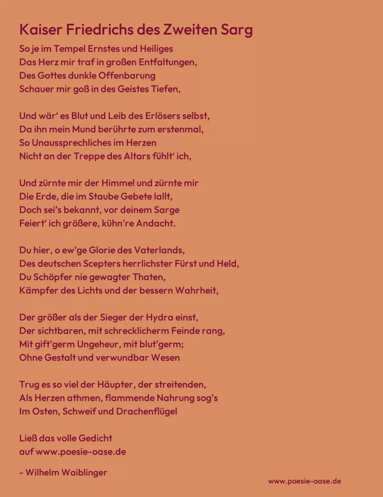 Kaiser Friedrichs des Zweiten Sarg