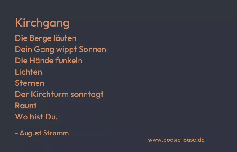 Gedicht: Kirchgang von August Stramm