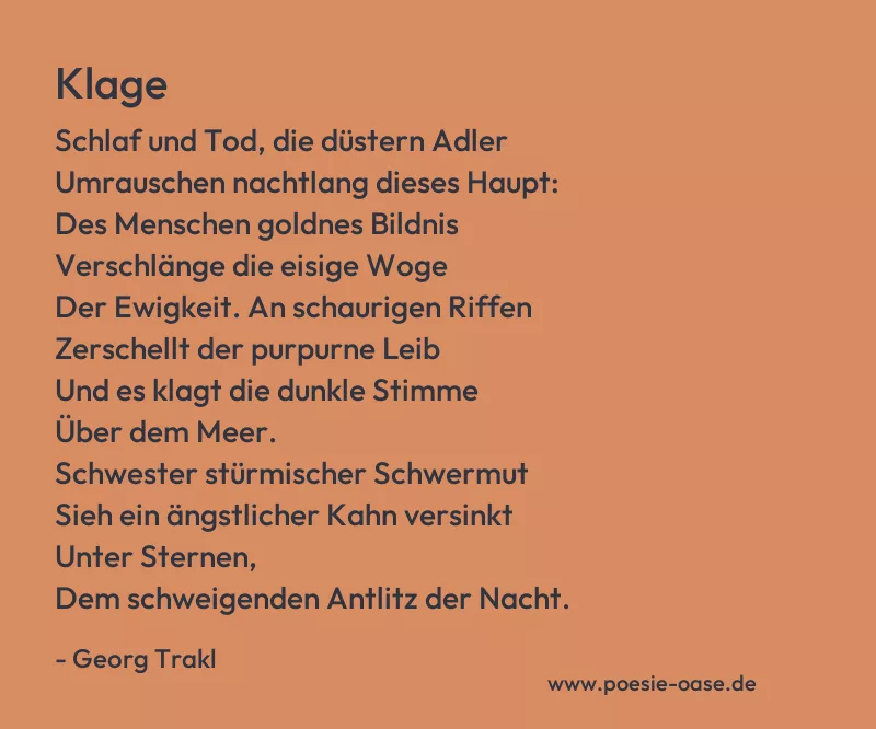 Gedicht: Klage von Georg Trakl