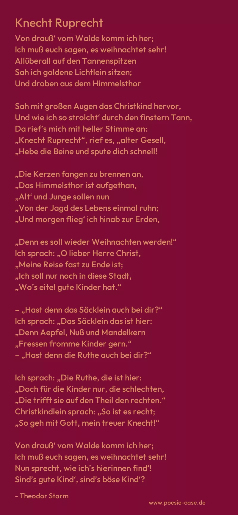 Gedicht: Knecht Ruprecht von Theodor Storm