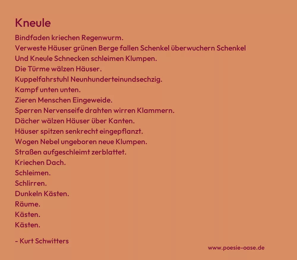 Gedicht: Kneule von Kurt Schwitters