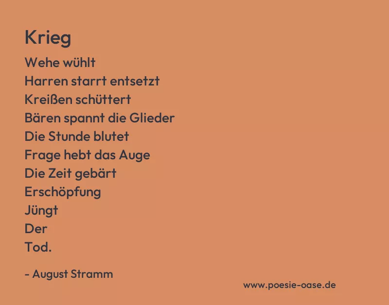 Gedicht: Krieg von August Stramm