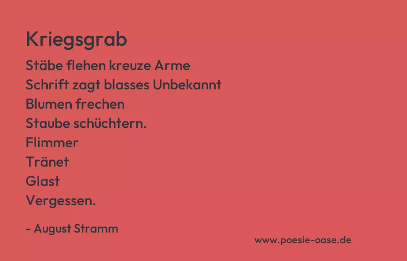 Gedicht: Kriegsgrab von August Stramm