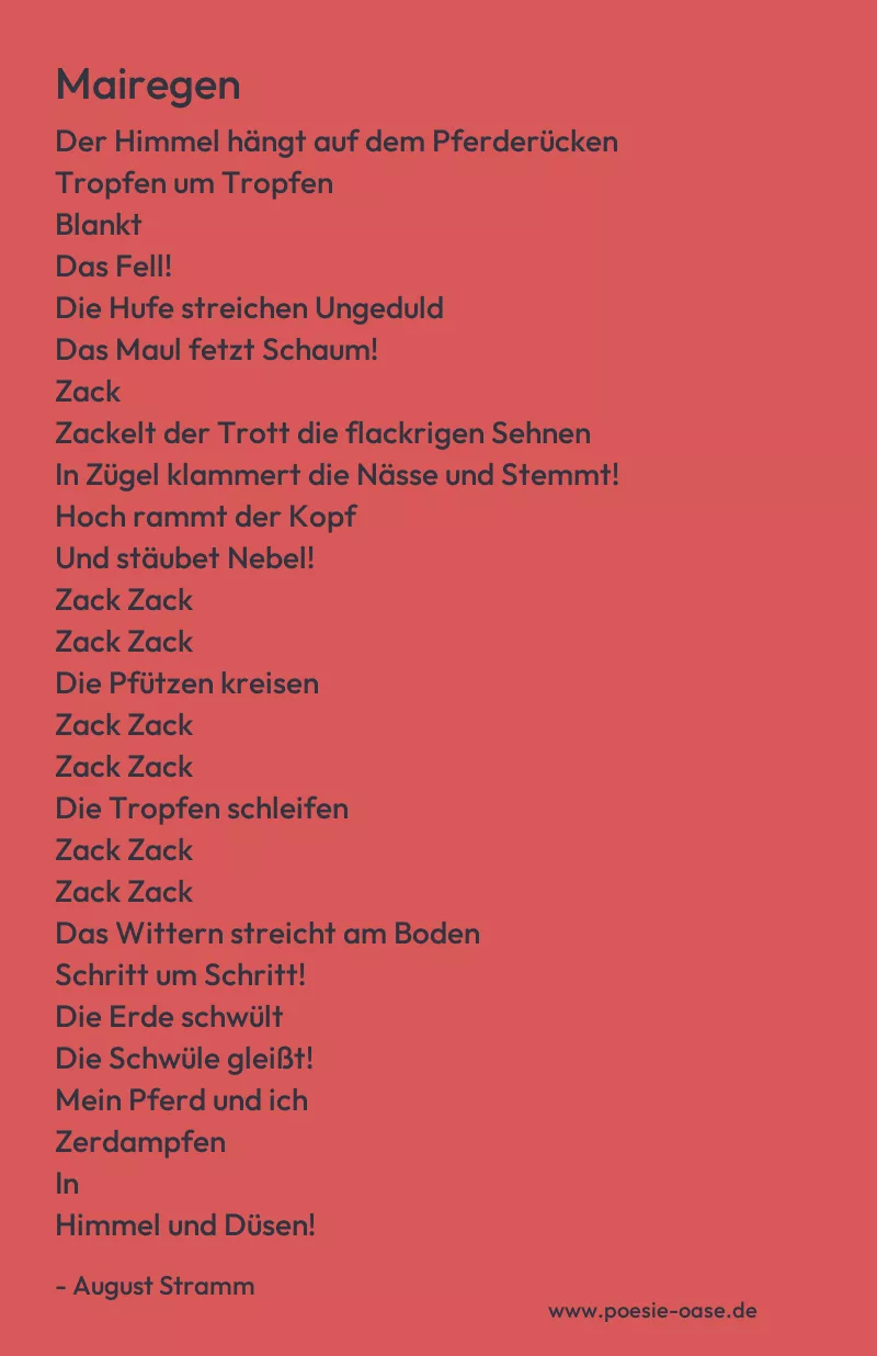 Gedicht: Mairegen von August Stramm