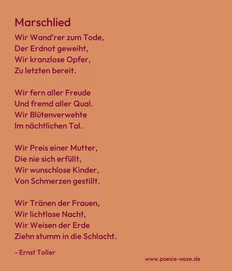 Gedicht: Marschlied von Ernst Toller